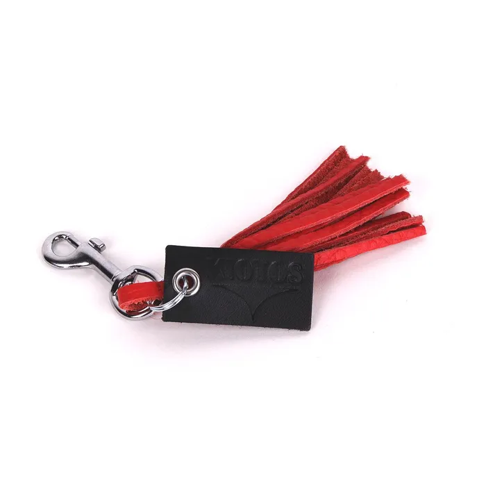 Kiotos Restraints | Kiotos Leather - Sleutelhanger Met Leren Zweepje - Rood