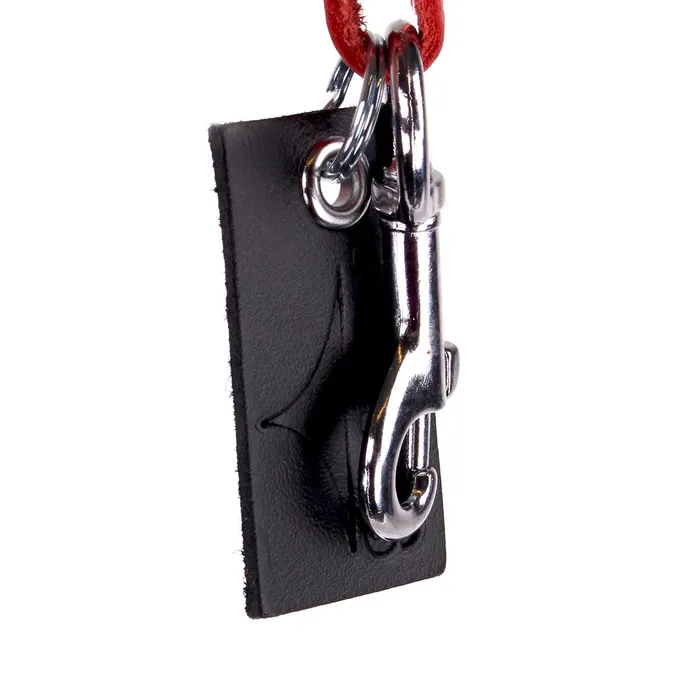 Kiotos Restraints | Kiotos Leather - Sleutelhanger Met Leren Zweepje - Rood