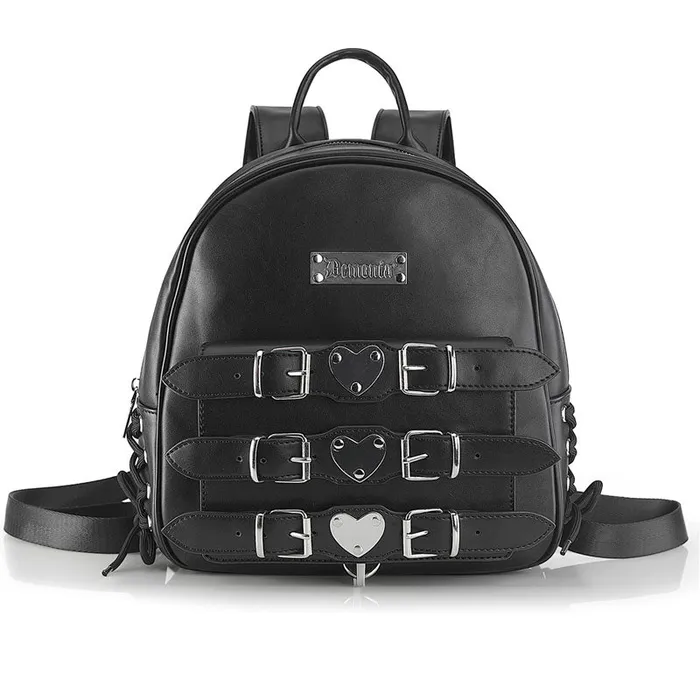 Pleaser Male Sex Toys Demonia Faux Leather Mini Backpack with Padded Adjustable Shoulder Straps