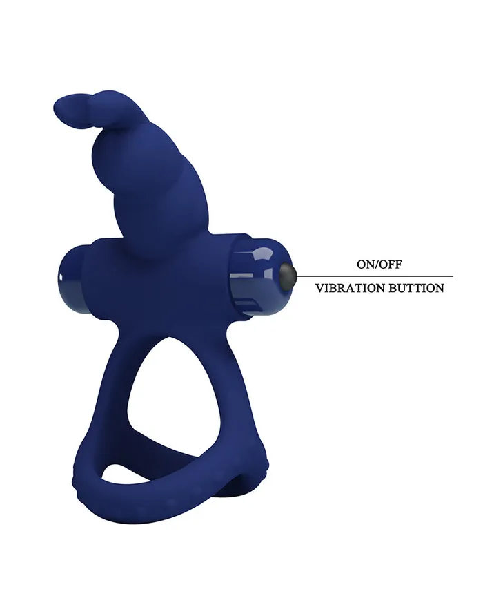 Vibrators | Pretty Love Pretty Love - Luchito - Rabbit Cockring - Donkerblauw