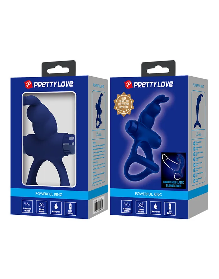 Vibrators | Pretty Love Pretty Love - Luchito - Rabbit Cockring - Donkerblauw