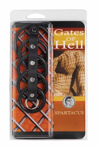 5 Ring Black Rubber Gates of Hell Spartacus Anal