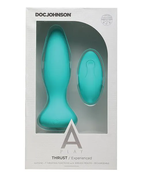 A-play Thrust Experienced Anal Plug Rechargeable W/ Remote Teal | Doc Johnson Novelties Anal