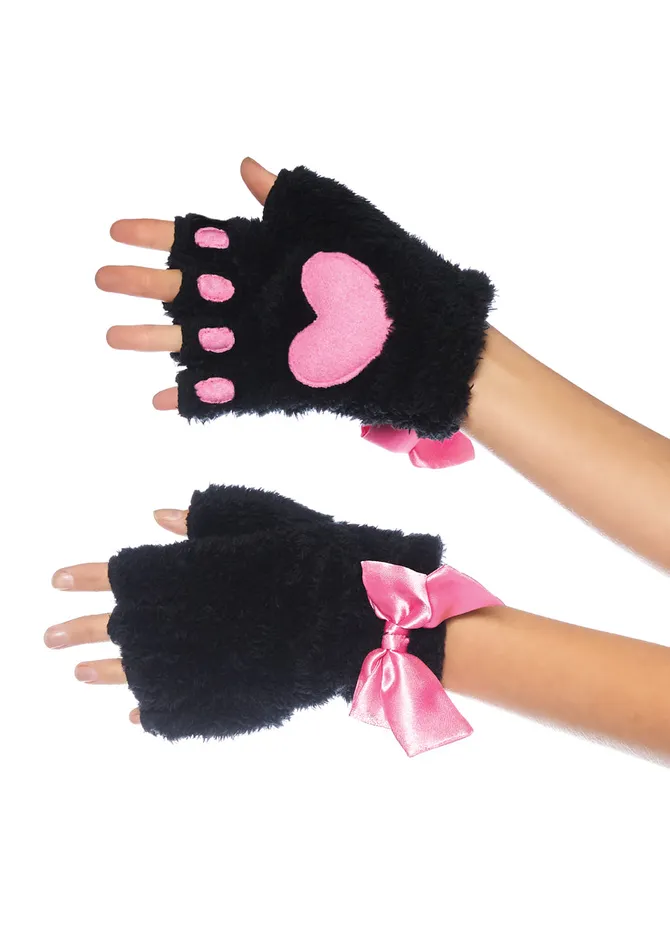 Anal Leg Avenue Adult Cat Paw Gloves Costume Accessory Black