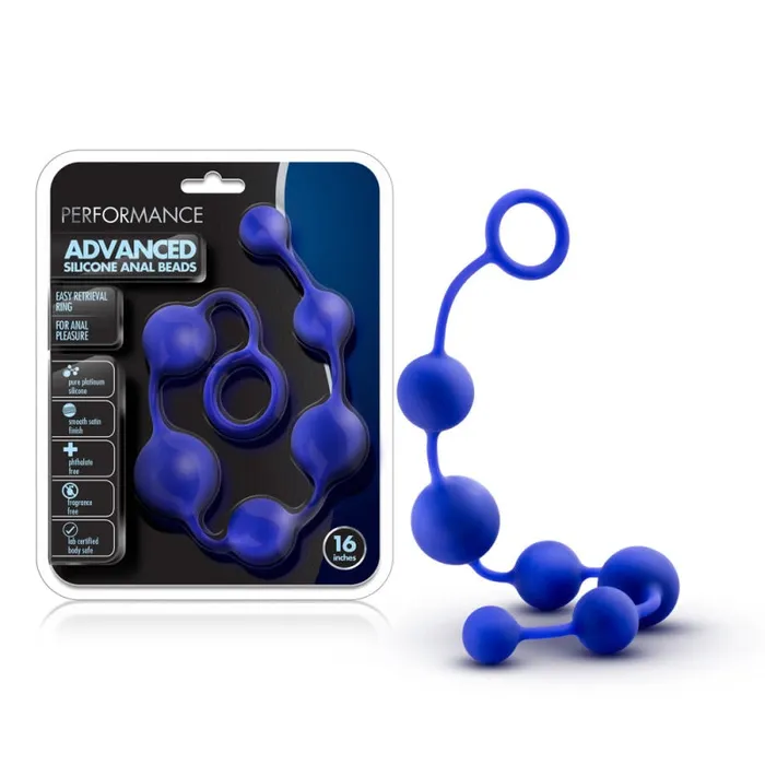 Blush Novelties Performance - 16 Inch Silicone Anal Beads - Indigo | Anal Blush Novelties Performance - 16 Inch Silicone Anal Beads - Indigo | Anal