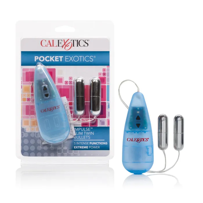 CalExotics Female Sex Toys Impulse Pocket Paks Slim Twin Bullets