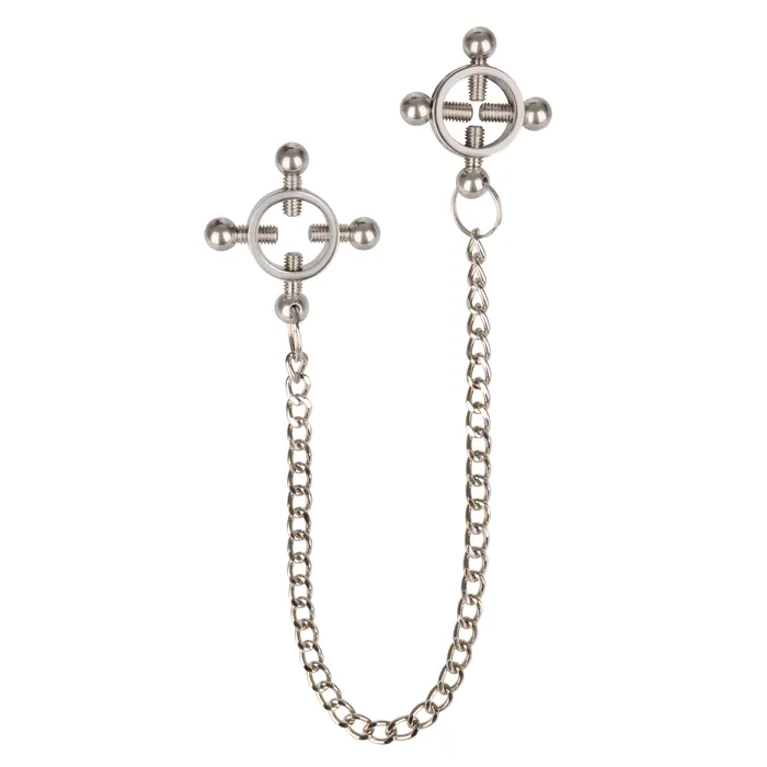 CalExotics Nipple Grips 4Point Nipple Press With Chain Nipple Clitoral Toys CalExotics Nipple Grips 4Point Nipple Press With Chain Nipple Clitoral Toys