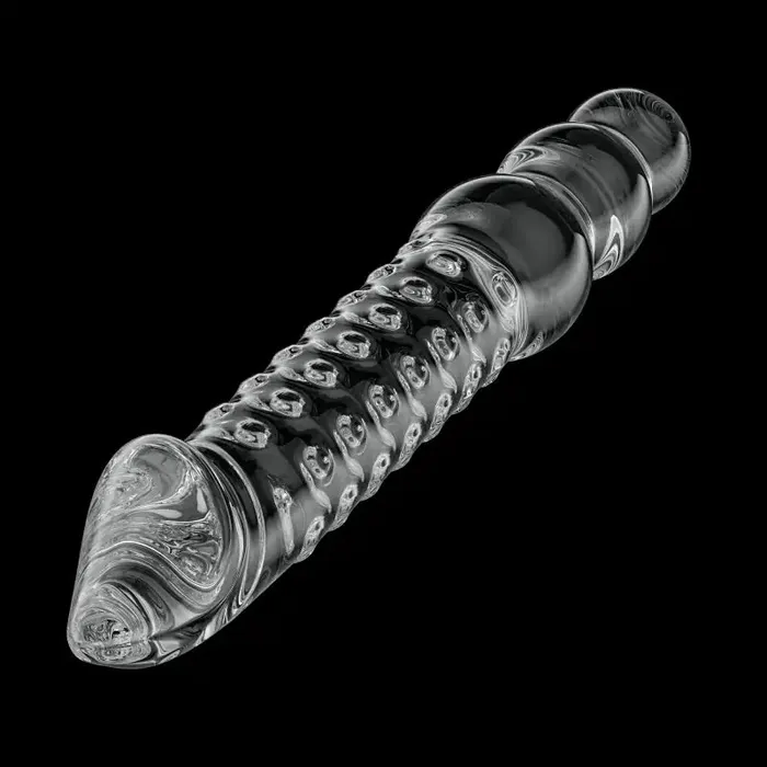 Dildos 112 Inch transparent glass dildo with realistic glans and bead handle Lovetoyshub Dildos 112 Inch transparent glass dildo with realistic glans and bead handle Lovetoyshub