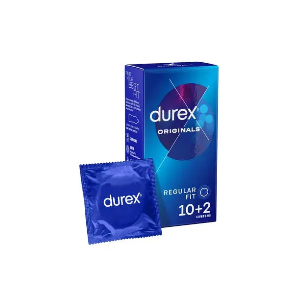 Durex Anal Originals Regular Fit Condoms Regular Fit Latex Condoms 10 Pack 2 Free