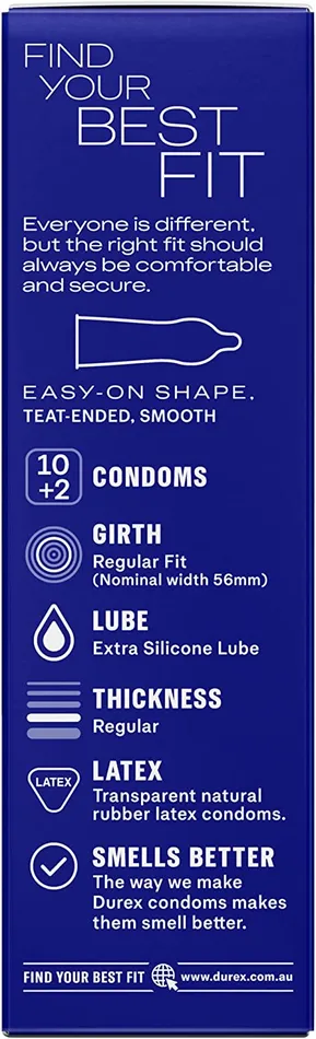 Durex Anal | Originals Regular Fit Condoms - Regular Fit Latex Condoms - 10 Pack + 2 Free