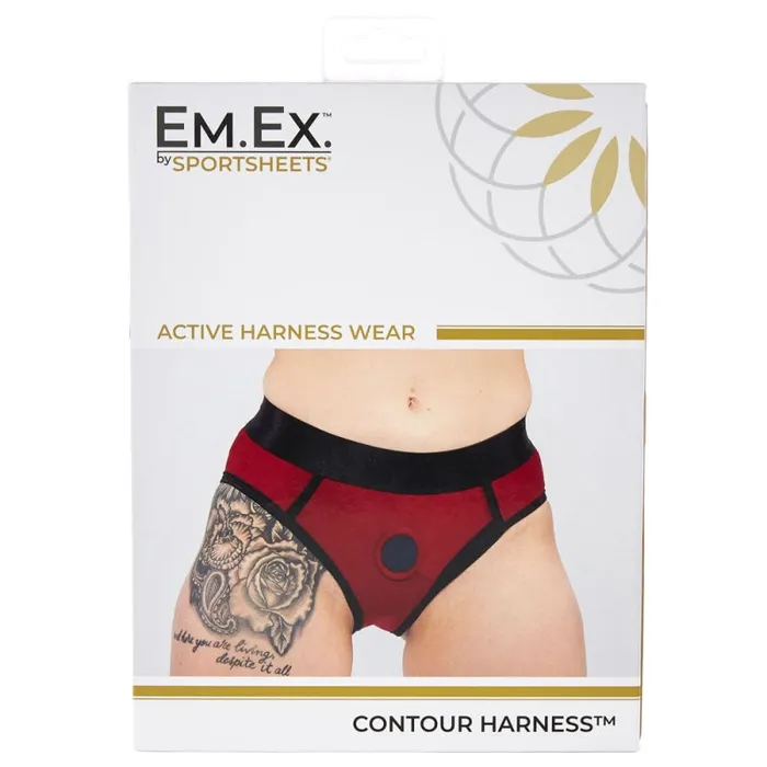 Em. Ex. Active Harness Wear Contour - Navy/scarelt - Extra Large | Sportsheets Men's Underwear Em. Ex. Active Harness Wear Contour - Navy/scarelt - Extra Large | Sportsheets Men's Underwear