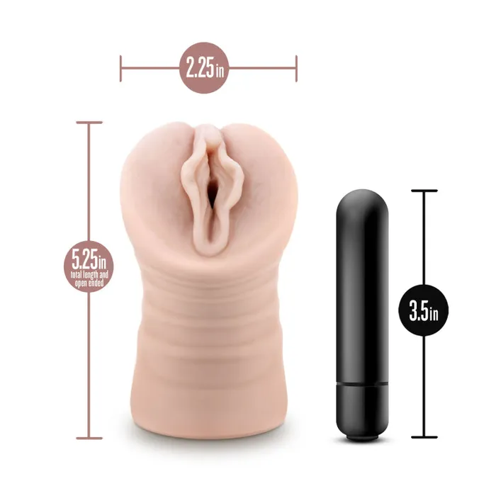 Enlust Destini Vibrating Stroker Beige Blush Male Sex Toys