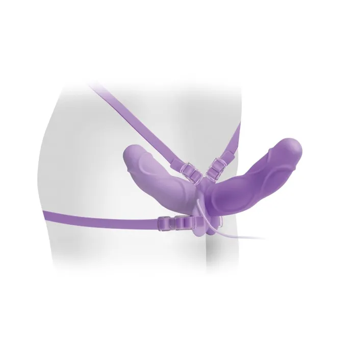 Female Sex Toys | Pipedream Fetish Fantasy Elite Vibrating Double Delight Strap-on - Purple Female Sex Toys | Pipedream Fetish Fantasy Elite Vibrating Double Delight Strap-on - Purple