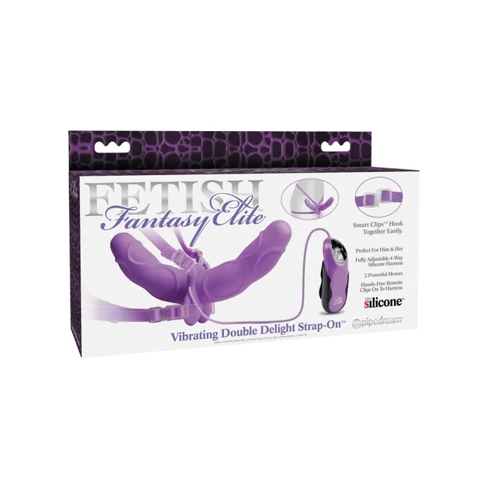 Female Sex Toys | Pipedream Fetish Fantasy Elite Vibrating Double Delight Strap-on - Purple Female Sex Toys | Pipedream Fetish Fantasy Elite Vibrating Double Delight Strap-on - Purple