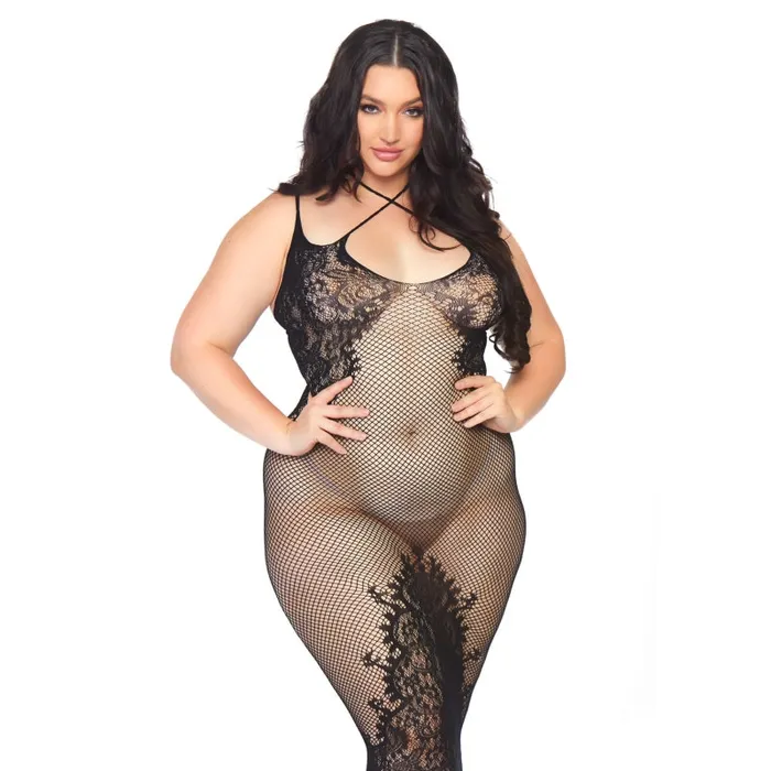 Leg Avenue Fishnet Halter Dress - Queen Size - Black | Anal Leg Avenue Fishnet Halter Dress - Queen Size - Black | Anal