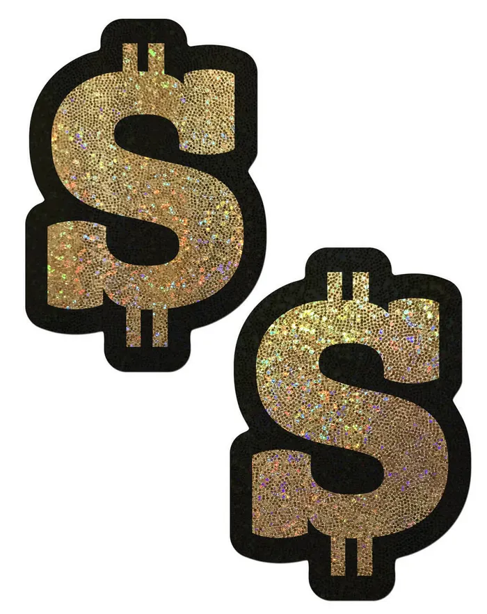 Pastease Vibrators Pastease Money Gold Glitter Dollar Sign Nipple Pasties