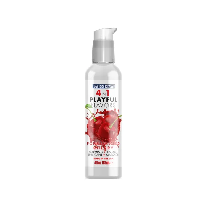 Playful Flavours 4 In 1 Poppin Wild Cherry 4oz118ml Swiss Navy Female Sex Toys Playful Flavours 4 In 1 Poppin Wild Cherry 4oz118ml Swiss Navy Female Sex Toys