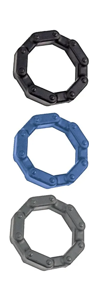 Sale Specials Anal AnalEse Chainlink Cockrings Blackbluegrey