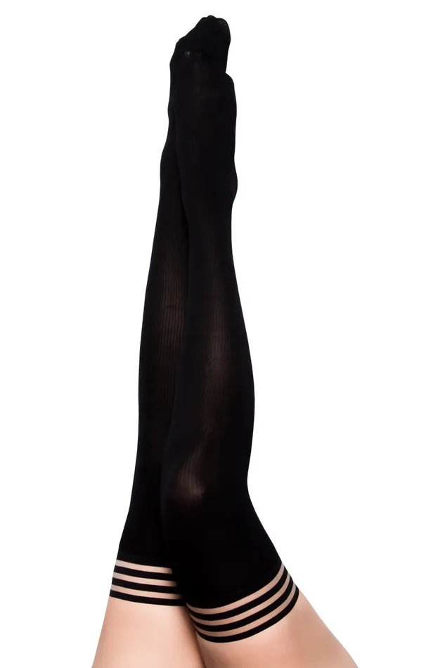 Sale Specials Anal Dana Lynn Ribbed Thigh High Size C Black