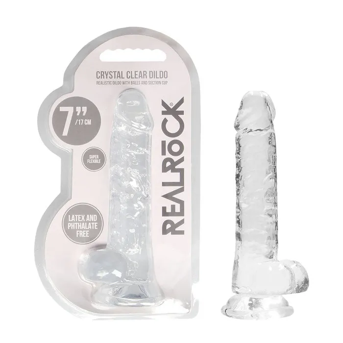 Shots Toys Female Sex Toys RealRock 7 Realistic Dildo With Balls Clear 178 cm Dong REA091TRA Shots Toys Female Sex Toys RealRock 7 Realistic Dildo With Balls Clear 178 cm Dong REA091TRA