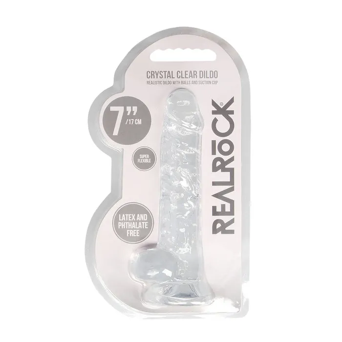 Shots Toys Female Sex Toys | RealRock 7'' Realistic Dildo With Balls - Clear 17.8 cm Dong - REA091TRA Shots Toys Female Sex Toys | RealRock 7'' Realistic Dildo With Balls - Clear 17.8 cm Dong - REA091TRA