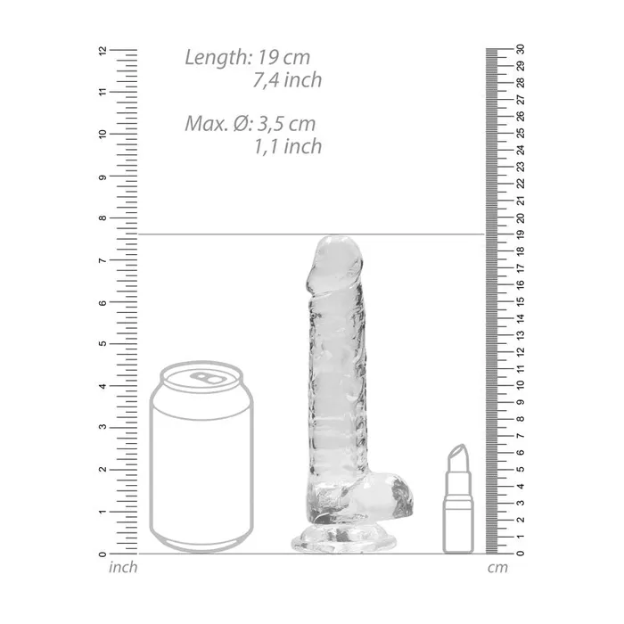 Shots Toys Female Sex Toys | RealRock 7'' Realistic Dildo With Balls - Clear 17.8 cm Dong - REA091TRA Shots Toys Female Sex Toys | RealRock 7'' Realistic Dildo With Balls - Clear 17.8 cm Dong - REA091TRA