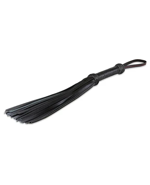 Sultra Leather Sultra 16 Lambskin Twill Weave Grip Flogger Black Anal