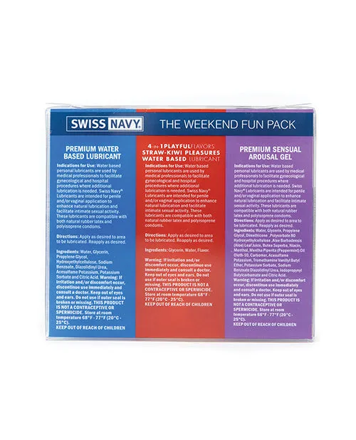 Swiss Navy Weekend Fun Pack Of 3 - 1 Oz | M.D. Science Lab Male Sex Toys