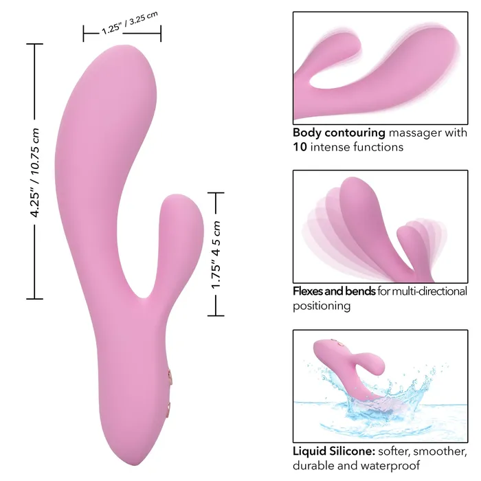 Vibrators | CalExotics Contour Zoie Pink Rabbit Vibrator - CalExotics