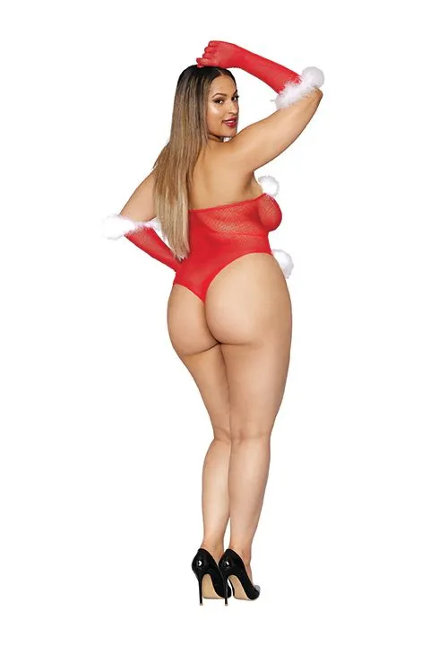 Vibrators | Dream Girl Lingerie Naughty List Seamless Fishnet Santa Teddy Lipstick Red