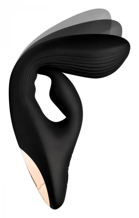 Vibrators | XR Brands 7x Bendable Silicone Rabbit Vibrator - Black