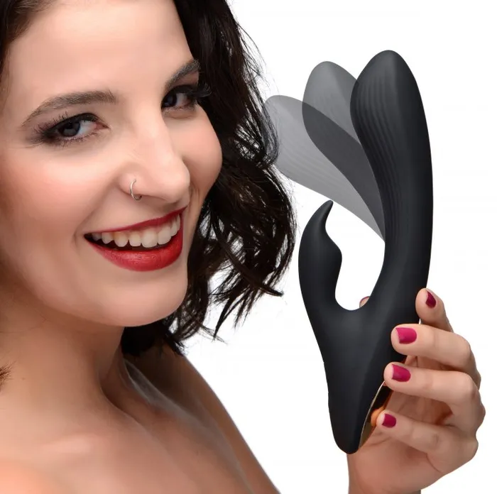 Vibrators | XR Brands 7x Bendable Silicone Rabbit Vibrator - Black
