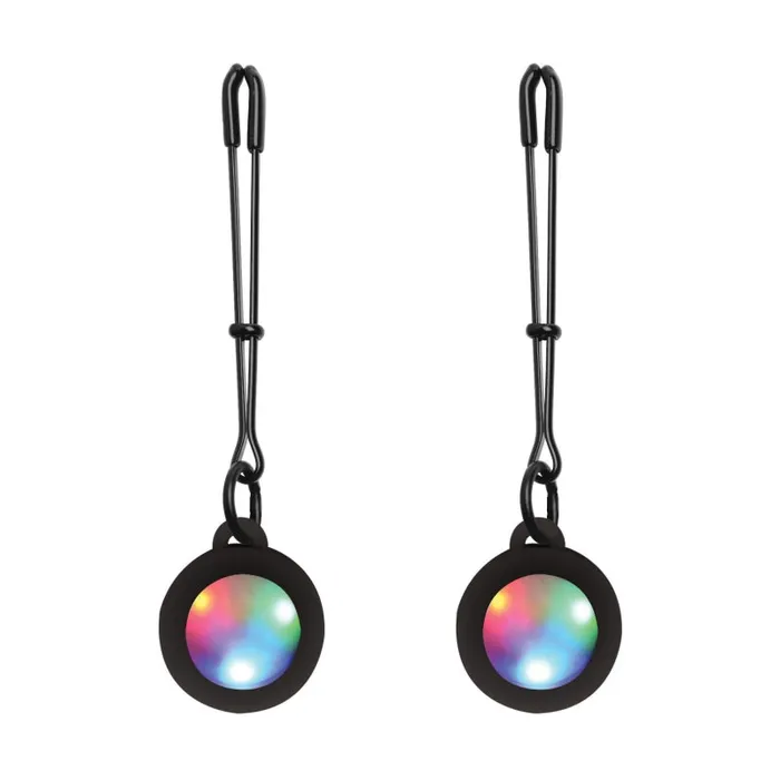 Xr Brands Charmed Female Sex Toys Silicone Light Up Tweezer Nipple Clamps