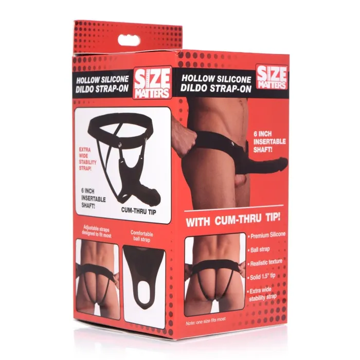 Xr Brands Size Matters Female Sex Toys | Hollow Silicone Dildo Strap-on - Black Xr Brands Size Matters Female Sex Toys | Hollow Silicone Dildo Strap-on - Black