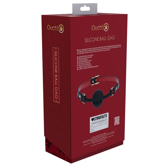 Anal Shots Toys OUCH Milan Collection Silicone Ball Gag BlackRed Breathable Mouth Restraint Anal Shots Toys OUCH Milan Collection Silicone Ball Gag BlackRed Breathable Mouth Restraint