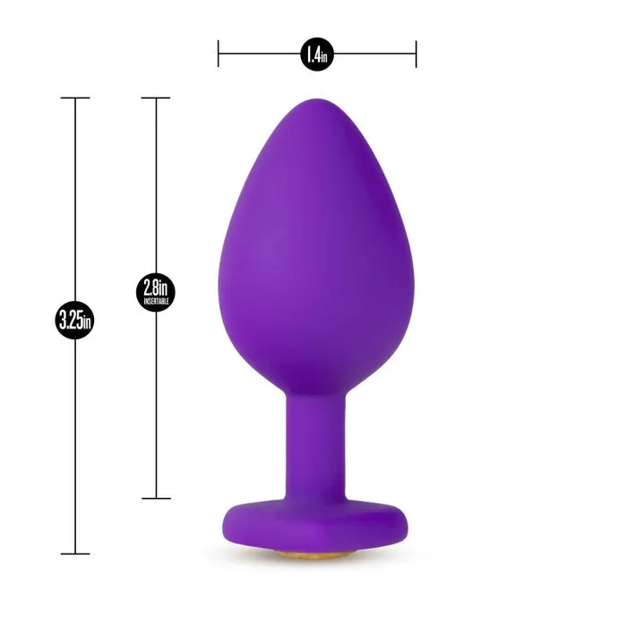 Anal Temptasia Bling Plug Medium Purple 83 cm 325 Butt Plug with Heart Jewel Blush Novelties Anal Temptasia Bling Plug Medium Purple 83 cm 325 Butt Plug with Heart Jewel Blush Novelties