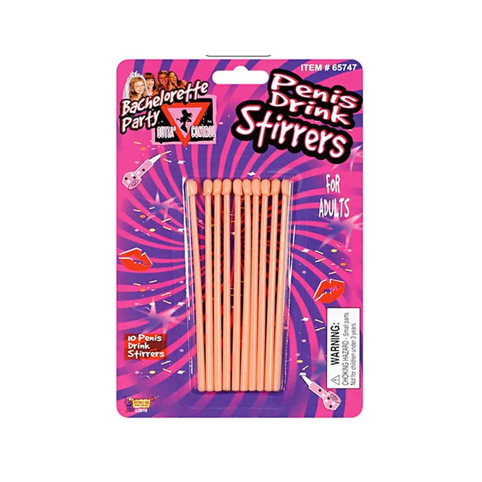 Bachelorette Penis Drink Stirrers 10 Forum Novelties Inc Male Sex Toys