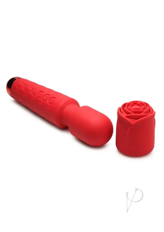 Bloomgasm Female Sex Toys Bloomgasm Pleasure Rose 10x Rechargeable Silicone Wand with Rose Attachment Bloomgasm Female Sex Toys Bloomgasm Pleasure Rose 10x Rechargeable Silicone Wand with Rose Attachment
