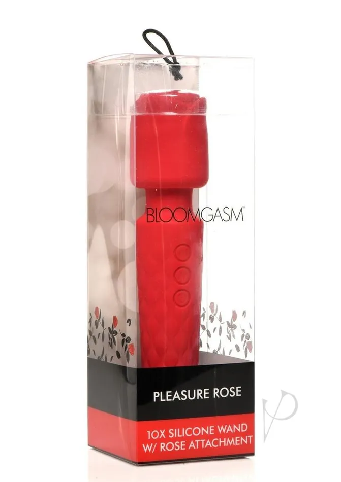 Bloomgasm Female Sex Toys Bloomgasm Pleasure Rose 10x Rechargeable Silicone Wand with Rose Attachment