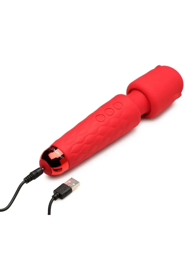 Bloomgasm Female Sex Toys Bloomgasm Pleasure Rose 10x Rechargeable Silicone Wand with Rose Attachment