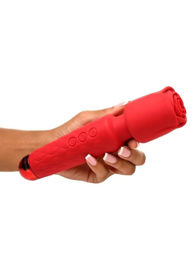 Bloomgasm Female Sex Toys Bloomgasm Pleasure Rose 10x Rechargeable Silicone Wand with Rose Attachment