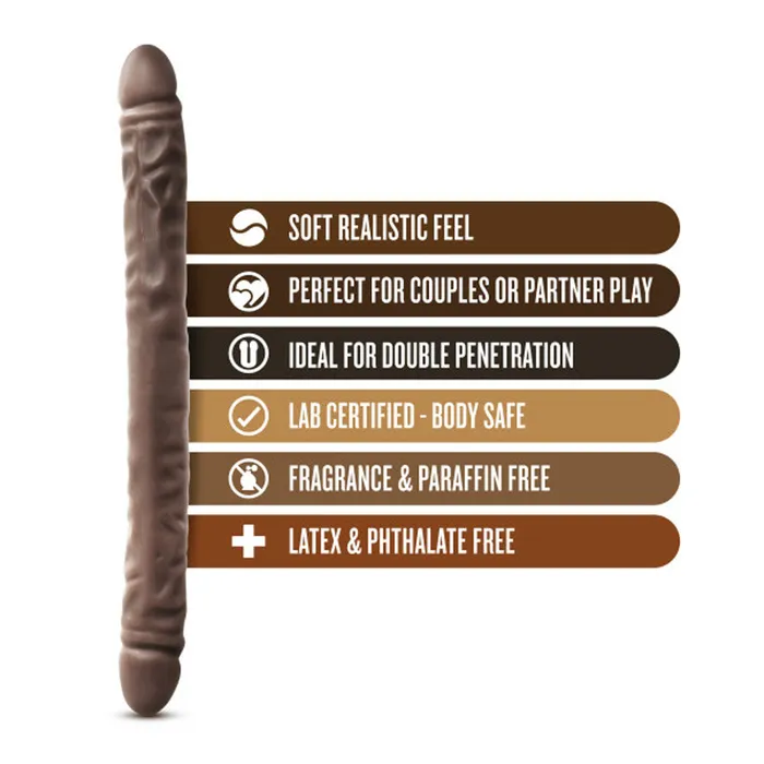Blush Novelties Dr Skin 18 Inch Double Dildo Chocolate Dildos