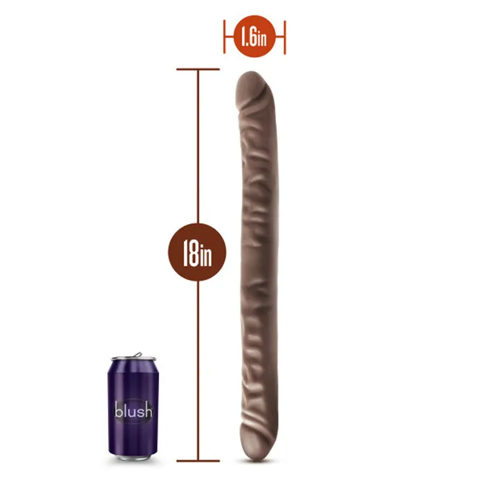 Blush Novelties Dr Skin 18 Inch Double Dildo Chocolate Dildos