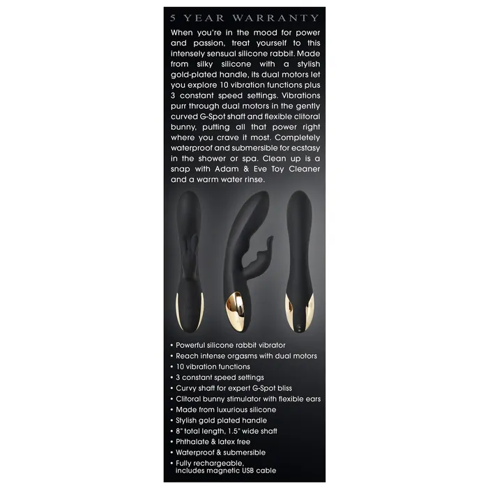 CalExotics Female Sex Toys Adam Eve The Midnight Rabbit Black