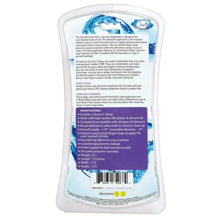 Cloud 9 Fresh Premium Xl Lube Applicator with 2 Bonus CRings Cloud 9 Male Sex Toys