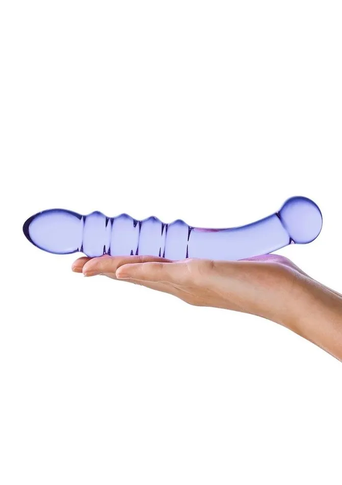 Dildos Glas Purple Rain Ribbed Dildo Glas