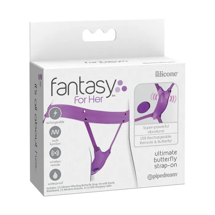 Fantasy For Her Ultimate Butterfly StrapOn Purple USB Rechargeable StrapOn Stimulator Pipedream Female Sex Toys Fantasy For Her Ultimate Butterfly StrapOn Purple USB Rechargeable StrapOn Stimulator Pipedream Female Sex Toys
