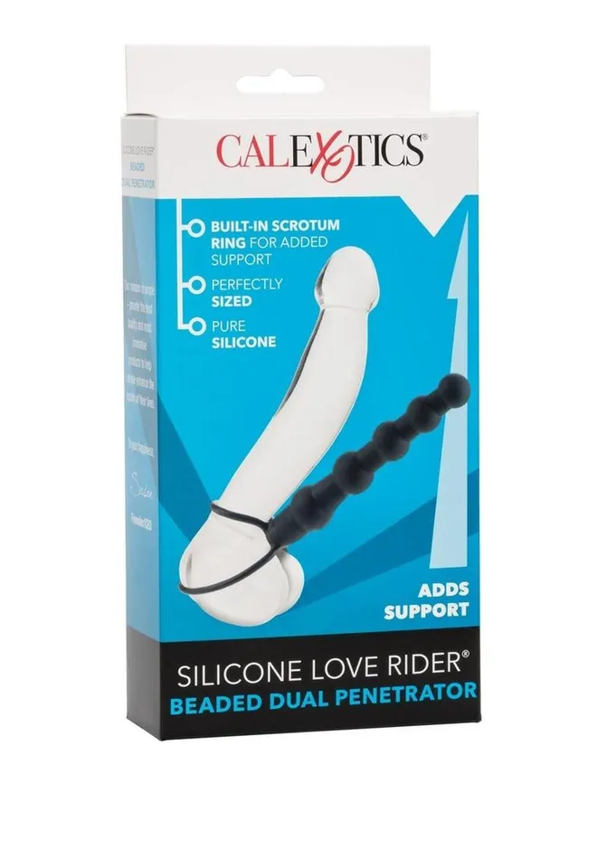 Female Sex Toys Extensions Silicone Love Rider Beaded Dual Penetrator