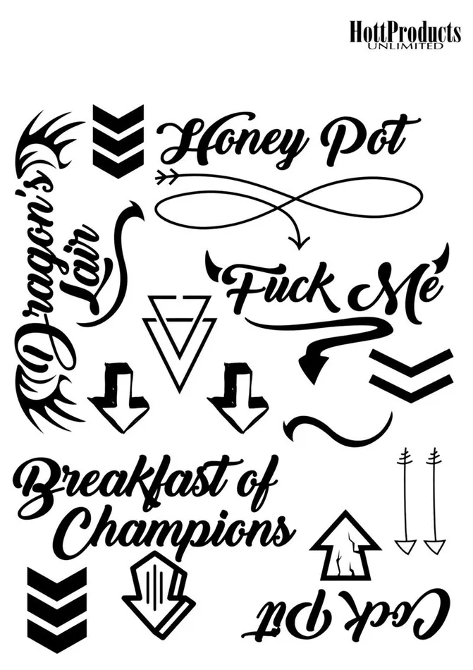 Hott Products Vibrators Hott Products Erotic Tattoos Assorted