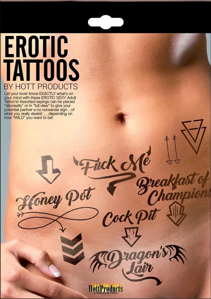 Hott Products Vibrators Hott Products Erotic Tattoos Assorted
